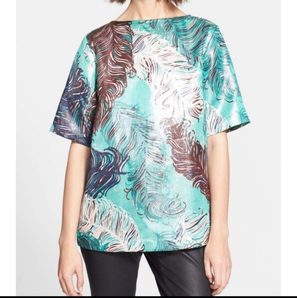 Kate spade regal plumes jacquard top